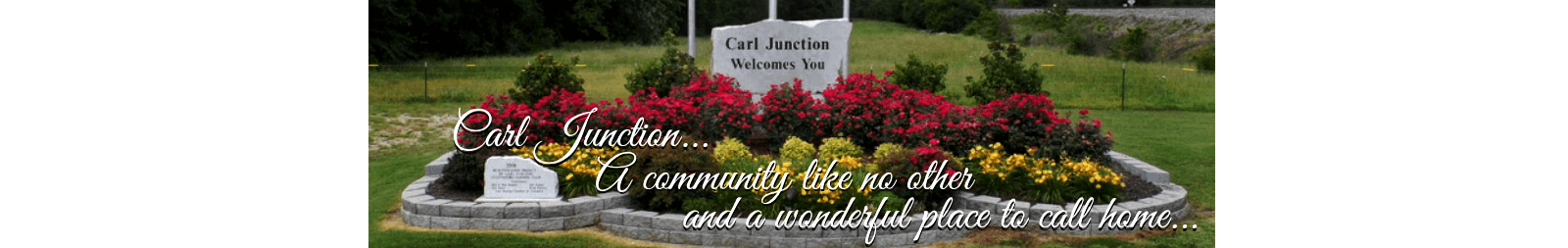 welcome sign with flowers